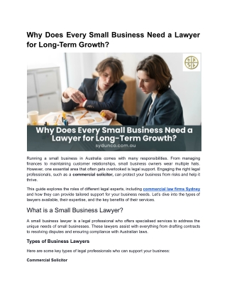 Why Does Every Small Business Need a Lawyer for Long-Term Growth?
