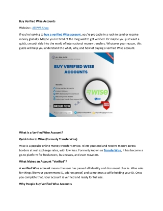 Buy Verified Wise Accounts