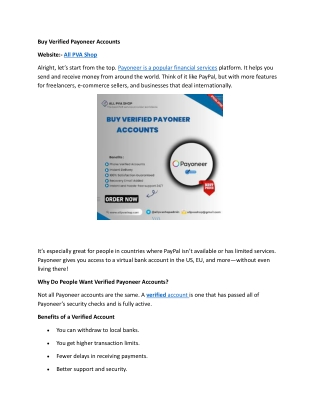 Buy Verified Payoneer Accounts
