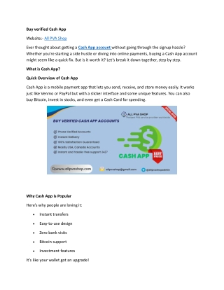 Buy Verified Cash App