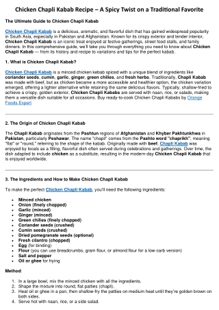 Chicken Chapli Kebabs