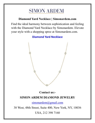 Diamond Yard Necklace  Simonardem