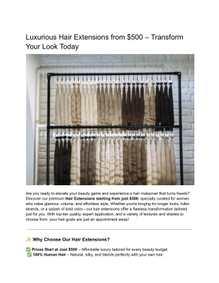 Luxurious Hair Extensions from $500 – Transform Your Look Today