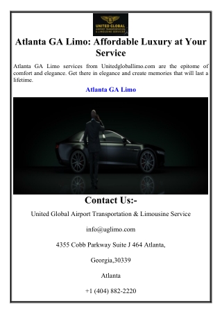 Atlanta GA Limo: Affordable Luxury at Your Service