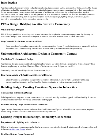 Architecture and Community: Designing Spaces that Connect People