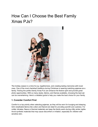 How Can I Choose the Best Family Xmas PJs?