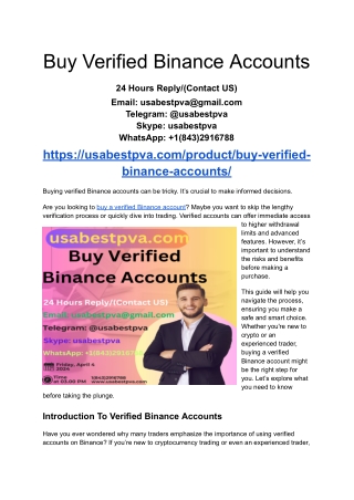 Buy Verified Binance Accounts