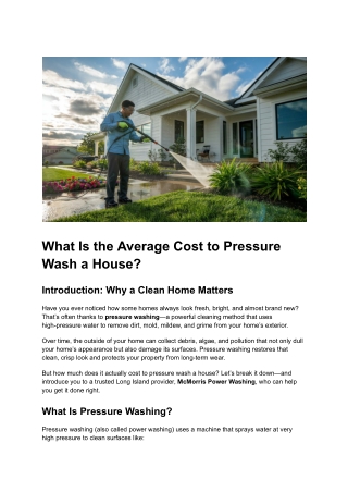 Post 15 - What Is the Average Cost to Pressure Wash a House