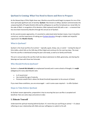 Qurbani Is Coming: What You Need to Know and How to Prepare
