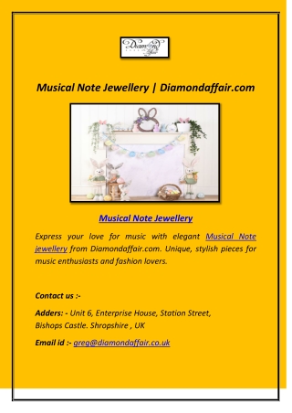 Musical Note Jewellery | Diamondaffair.com