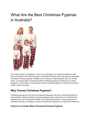 What Are the Best Christmas Pyjamas in Australia?