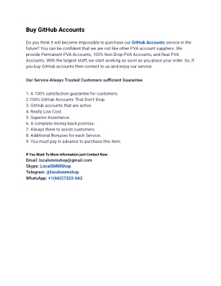 Best Site To Buy GitHub Accounts In Online