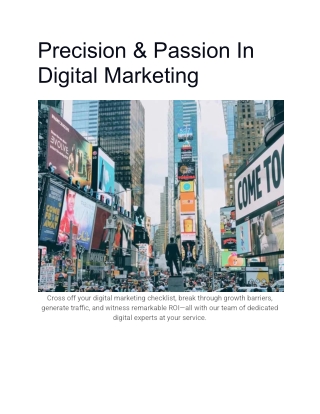 Precision & Passion In Digital Marketing
