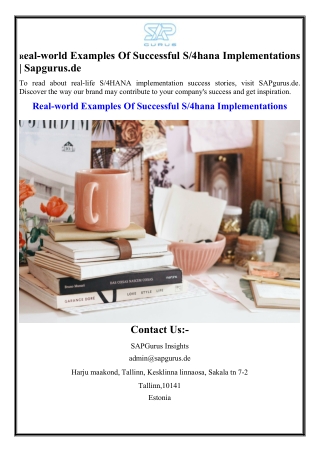 Real-world Examples Of Successful S/4hana Implementations | Sapgurus.de