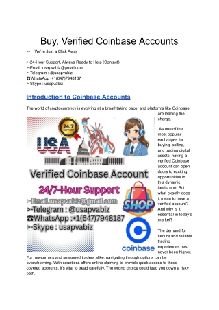 Best Site To,in Buy, Verified Coinbase Accounts in2025,2026