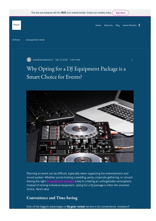 Why Opting for a DJ Equipment Package is a Smart Choice for Events