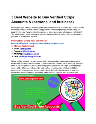 5 Best Website to Buy Verified Stripe Accounts & (personal and business)