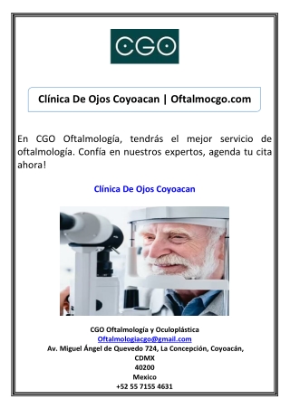 Clínica De Ojos Coyoacan Oftalmocgo.com