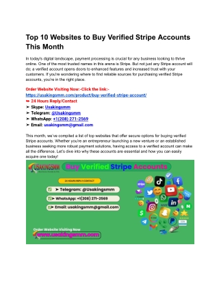 Top 10 Websites to Buy Verified Stripe Accounts This Month
