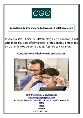 Consultorio De Oftalmologia En Coyoacan Oftalmocgo.com