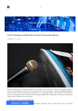 Latest Technology Available When You Rent Wireless Microphones