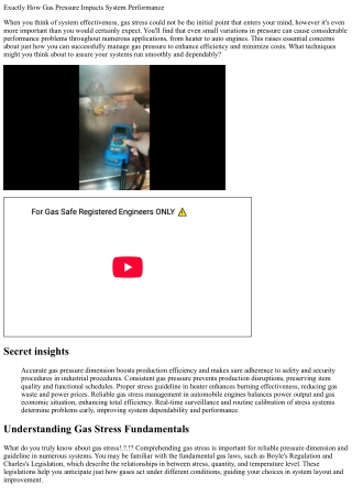 How Gas Stress Impacts System Efficiency