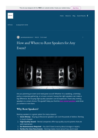 How and Where to Rent Speakers for Any Event?