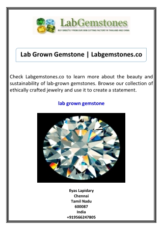 Lab Grown Gemstone Labgemstones.co