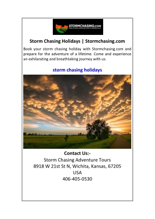 Storm Chasing Holidays  Stormchasing.com