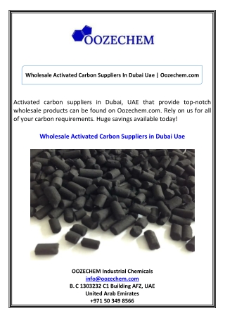 Wholesale Activated Carbon Suppliers In Dubai Uae Oozechem.com