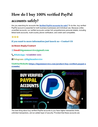 How do I buy 100% verified PayPal accounts safely