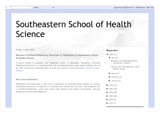 Become a Certified Phlebotomy Technician in Tallahassee at Southeastern School Of Health Science