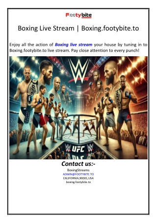 Boxing Live Stream | Boxing.footybite.to