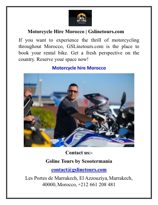 Motorcycle Hire Morocco Gslinetours.com