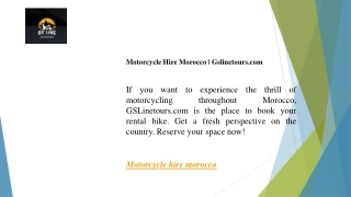 Motorcycle Hire Morocco Gslinetours.com