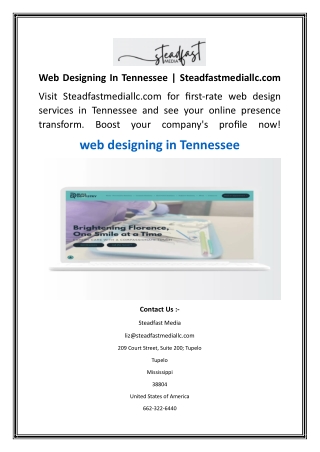 Web Designing In Tennessee  Steadfastmediallc.com