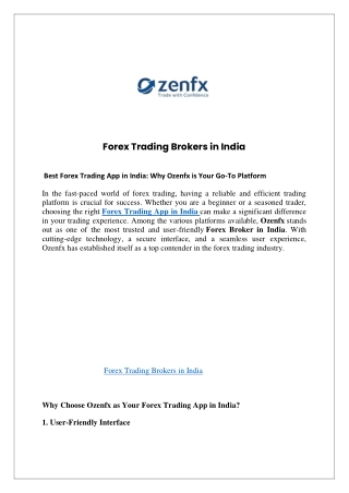 Forex Trading Brokers in India