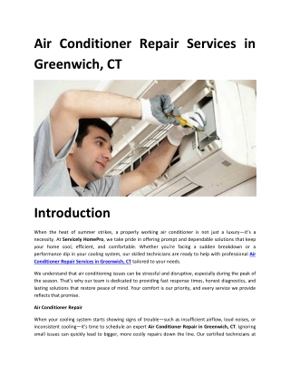 Air Conditioner Repair Services in Greenwich, CT 1