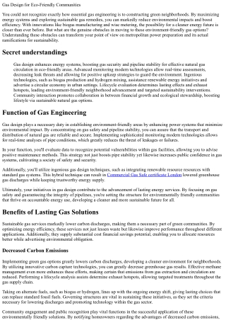 Gas Design for Eco-Friendly Communities