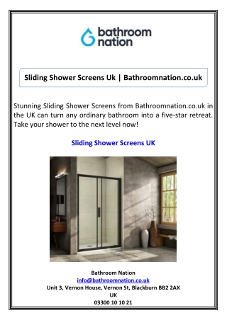 Sliding Shower Screens Uk Bathroomnation.co.uk