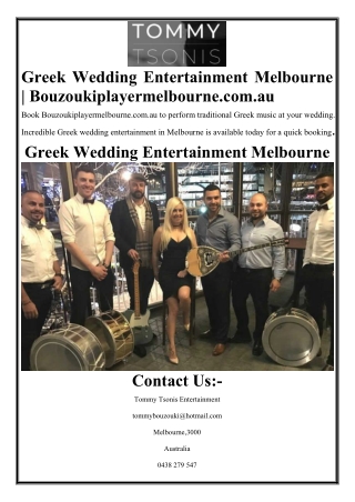 Greek Wedding Entertainment Melbourne | Bouzoukiplayermelbourne.com.au