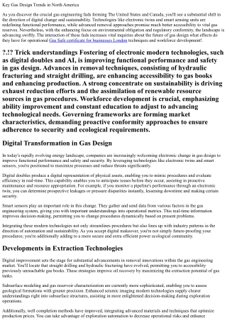 Key Gas Engineering Trends in North America