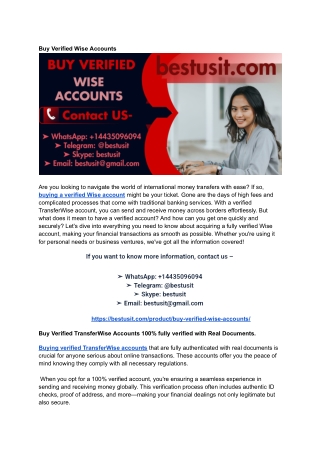 Top Site ,To Buy Verified Wise Accounts