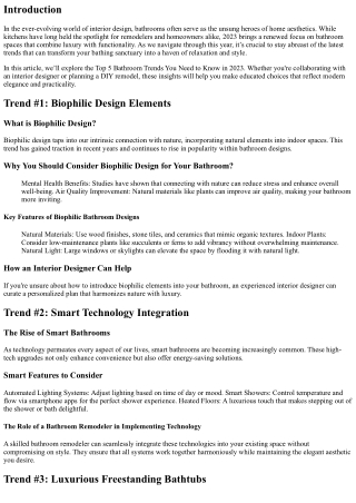 Top 5 Bathroom Trends You Need to Know in 2023