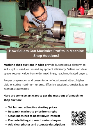 How Sellers Can Maximize Profits In Machine Shop Auctions?