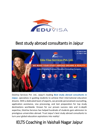 Best study abroad consultants in Jaipur