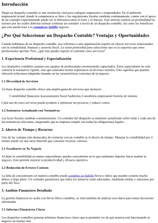 ¿Por Qué Seleccionar un Despacho Contable? Ventajas y Ocasiones