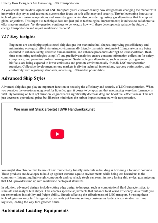 Exactly How Designers Are Innovating LNG Transportation