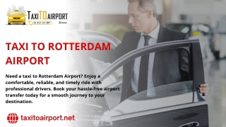 Taxi To Rotterdam Airport