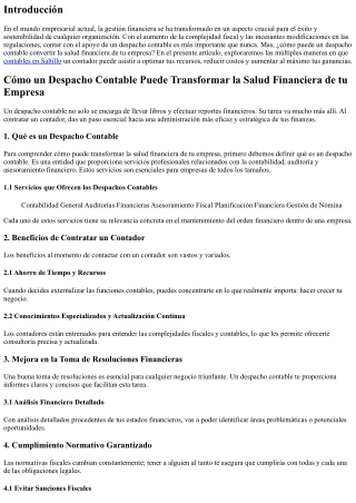 Cómo un Despacho Contable Puede Convertir la Salud Financiera de tu Empresa